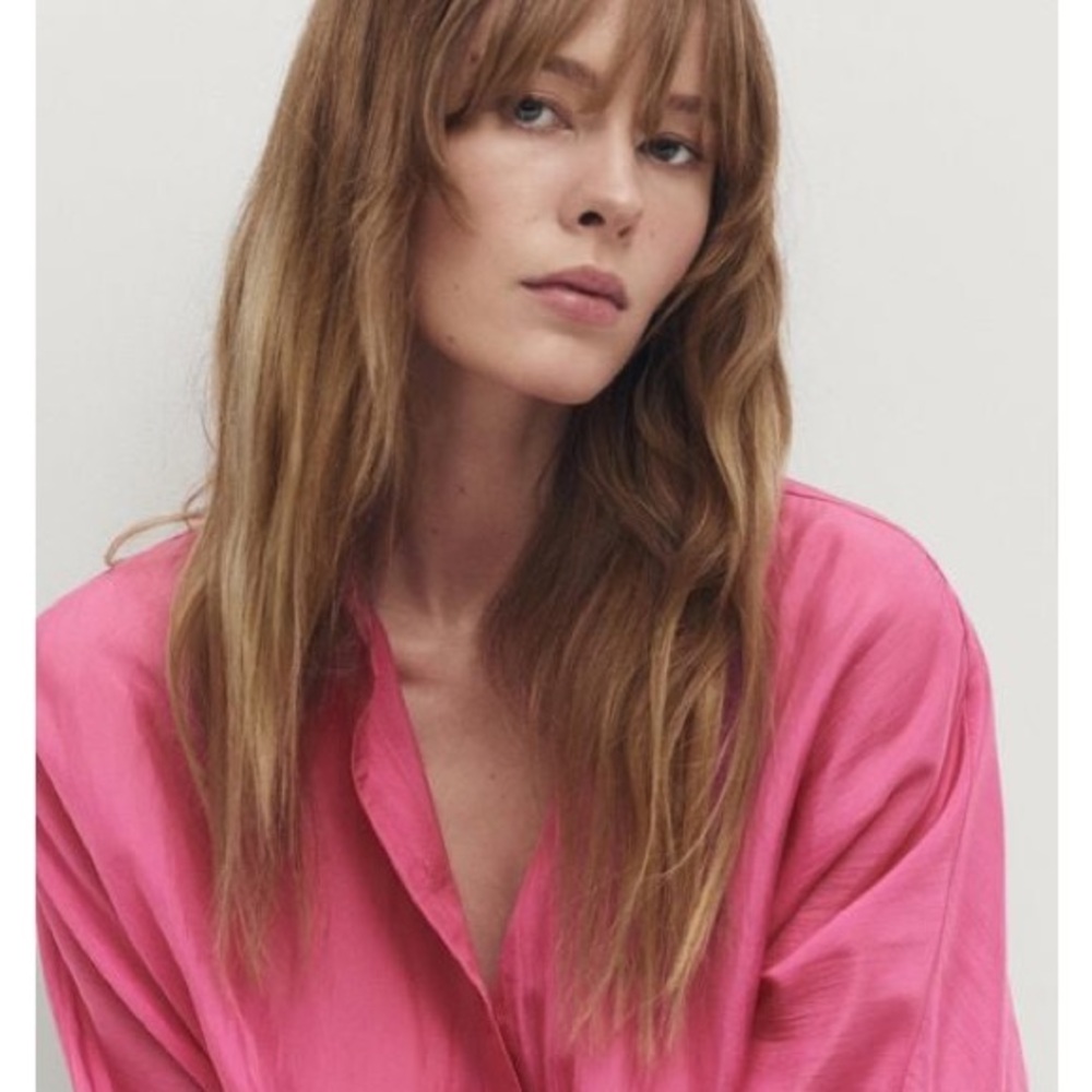 Massimo Dutti | Pink Silk Top